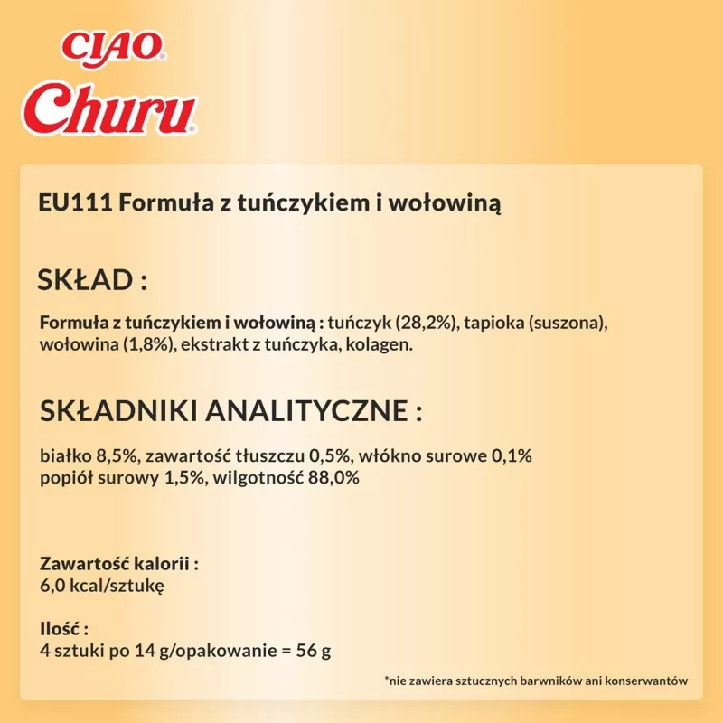 INABA Churu Chicken with Beef Recipe - cat treats - 4x14 g