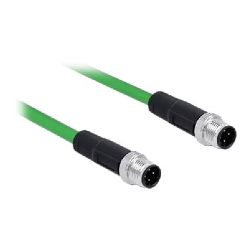 DeLOCK - Network Cable - M12 (4-pin) (M) to M12 (4-pin) (M) - 5,0m - SF/FTP - Halogen-Free - Green (85920)