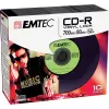 EMTEC Vinyl Look - 10 x CD-R - 700 MB (80 Min) 52x - Blue, Yellow, lilac, Green, pink - Slim Jewel Case