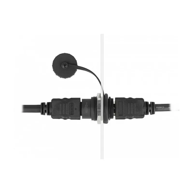 DeLOCK HDMI-A built-in connector IP67 waterproof dustproof black