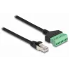DeLOCK RJ45 Cable Cat.6 plug to Terminal Block Adapter 30 cm Black Green