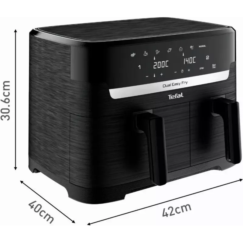 Tefal Easy Fry EY901N Double 8.3 L Stand-alone 2700 W Hot air fryer Black