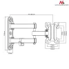 TV wall mount MACLEAN MC-740 for 13–23 inch screens, VESA up to 100x100, load capacity 30 kg