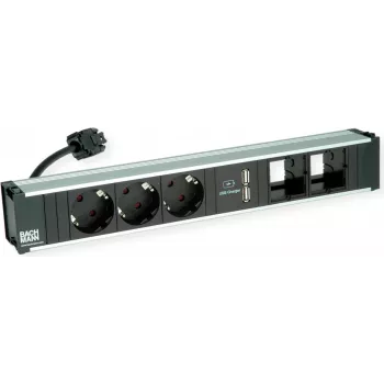 Power strip Bachmann CONI with 3 sockets and 1 USB charger, 0.2 m cable