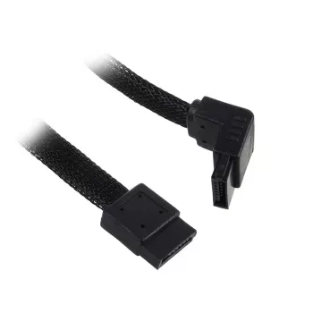 SilverStone SATA III Cable 50cm angled / straight - sleeved black