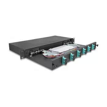 DeLOCK fibre optic splice enclosure 67001 Black Metal 482x220x44mm