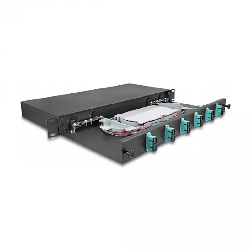 DeLOCK fibre optic splice enclosure 67001 Black Metal 482x220x44mm
