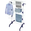 Clothes horse Leifheit Pegasus 1081529, foldable metal/plastic dryer, drying space 42 m, wheels, hanger brackets, 76.5×700×1450 mm