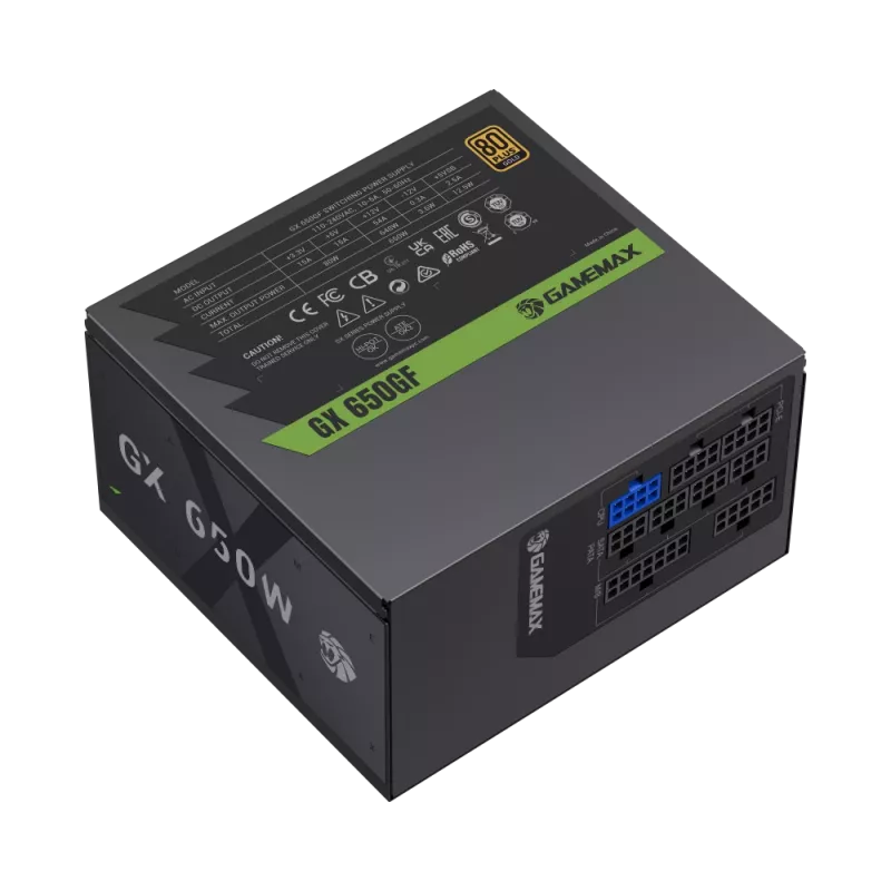 Gamemax Power Supply, 80 PLUS, Gold | GX 650GF | 650 W