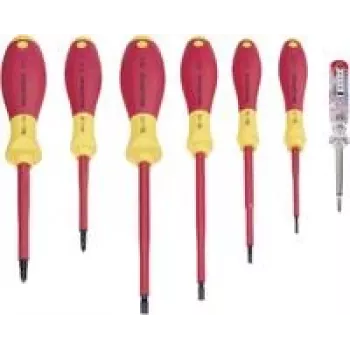 Screwdriver set wiha XX320--NK7 VDE 7-piece, insulated VDE safety screwdrivers, assorted sizes