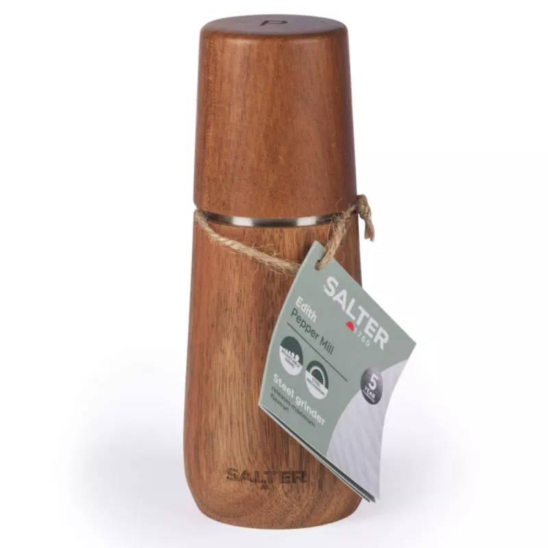Salter pepper mill BW13049APEU7 Acacia wood adjustable grind 18 cm