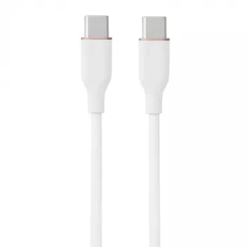 Silicone Cable USB Type-C - Type-C, 60W (White, 3m)