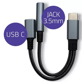 Adapter 2w1 USB C USB C Jack 3.5mm PD 15W