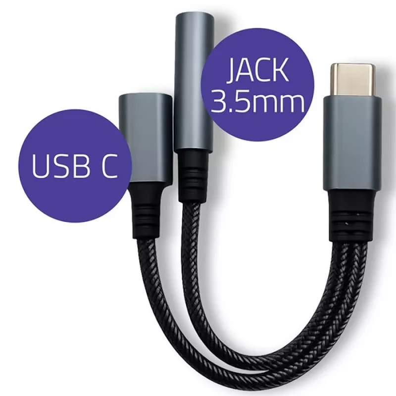 Adapter 2w1 USB C USB C Jack 3.5mm PD 15W