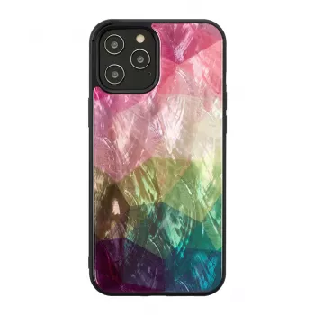 Protective case iKins for Apple iPhone 12 / 12 Pro — water flower design, black