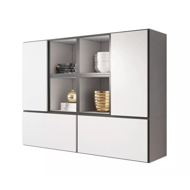 Cama living room furniture set ROCO 19 (4xRO3 + 4xRO6) white/black/white