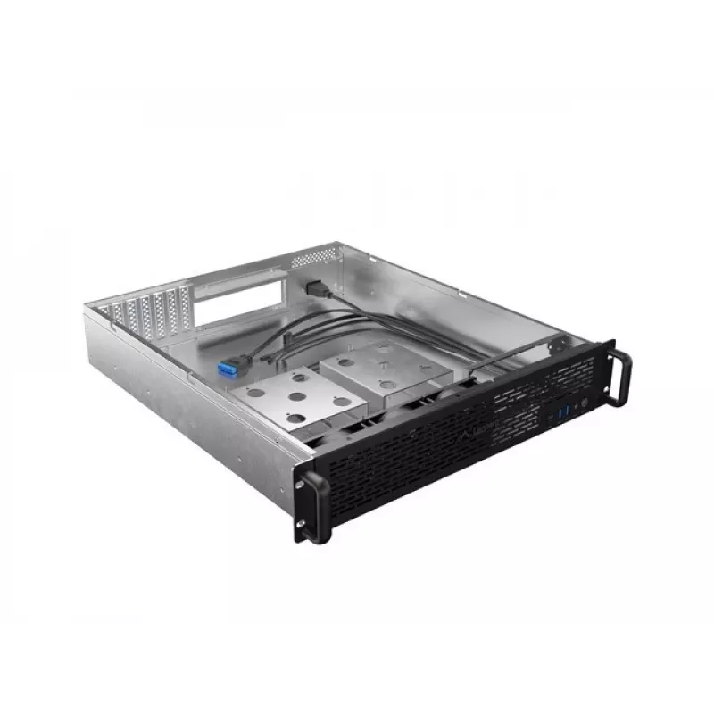 Rack Chassis Lanberg SC01-5202-12B 2U Black 3 Fans HDD+SSD