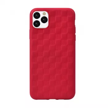 Soft case Devia Woven2 for iPhone 11 Pro Max — red patterned textile finish