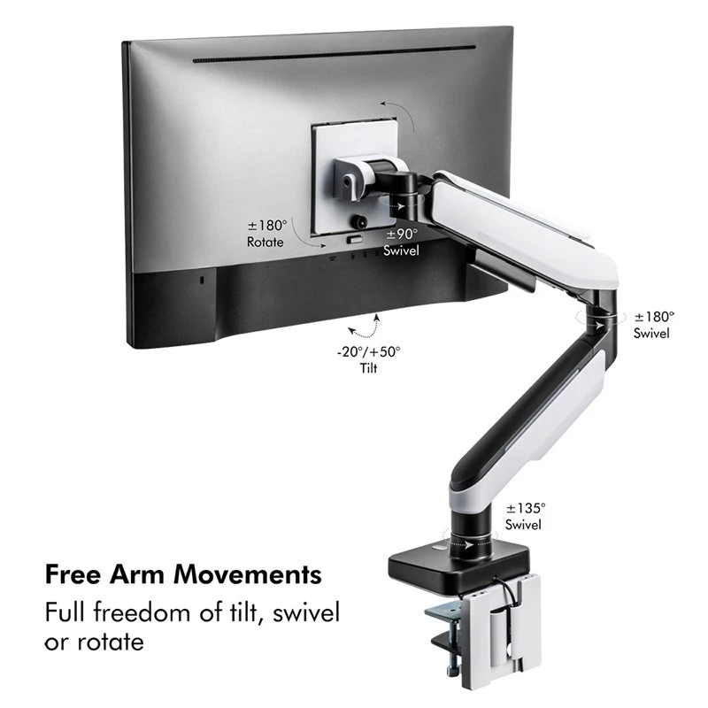 Monitor mount, 17-49 inch gaming, gas spring