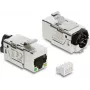 Keystone module DELOCK 86610 — flat stainless steel RJ-45, 16.4×37.5×22 mm