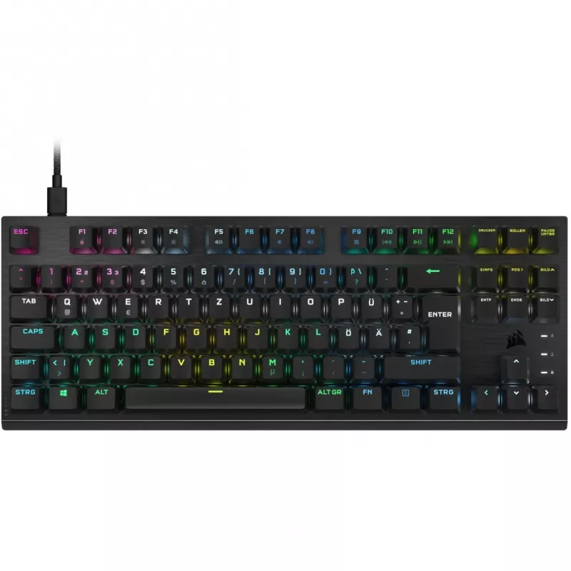 Corsair K60 PRO TKL Optical-Mechanical Gaming Keyboard, OPX Switches, RGB, Black