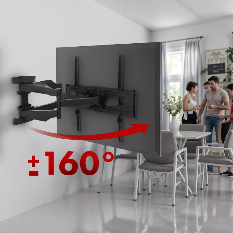 Wall TV mount MACLEAN MC-781 for 66–177.8 cm (26–70 inch) screens, tilt -12–2°, VESA 100x100–400x400, max load 45 kg, black