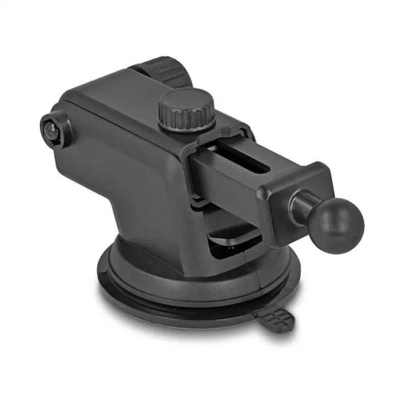 Active car holder DELOCK 66939 for mobile phones — suction cup mount, Black/Grey, wireless charging compatible