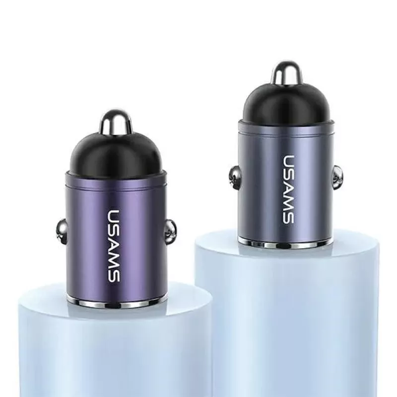 Car charger usams C38 30W — 1x USB-A + 1x USB-C fast charge