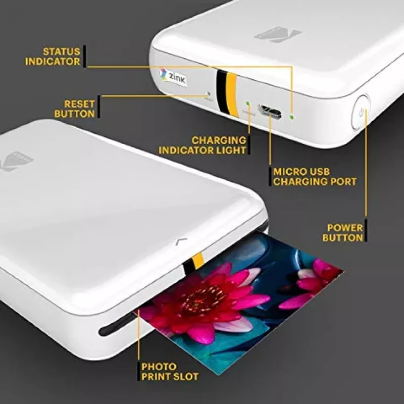 Kodak STEP RODMP20AMZW mobile photo printer ZINK 2x3'' Bluetooth