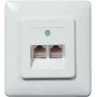 Modular Connection Box helos UAE 8/8 2-fold Flush-mounted Pearl White