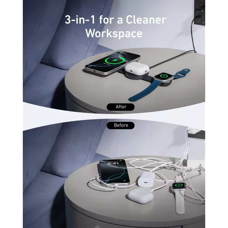 Charger Anker B25M8H11 Wireless Fast Charging Indoor Black