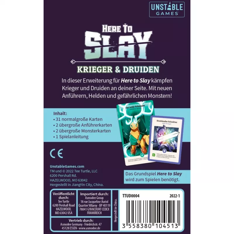 Here to Slay - Krieger & Druiden, Card Game Expansion