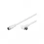Wentronic Goobay SAT Angled Connection Cable, F-Quick, 100% Shielded, White, 5 m - F-Plug (Quick) F-Plug (Quick) 90° (67350)
