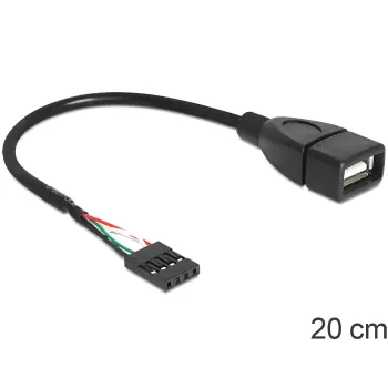 Delock Cable USB Pin Header Socket > USB 2.0 Type-A Socket 20 cm (83291)