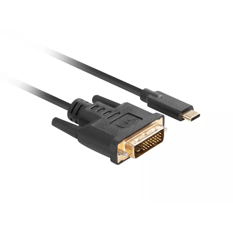 Video cable adapter LANBERG CA-CMDV-10CU-0030-BK, USB Type-C to DVI-D, 3 m, black