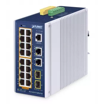 Managed Switch PLANET IP30 16-Port L2/L4 Gigabit Ethernet PoE