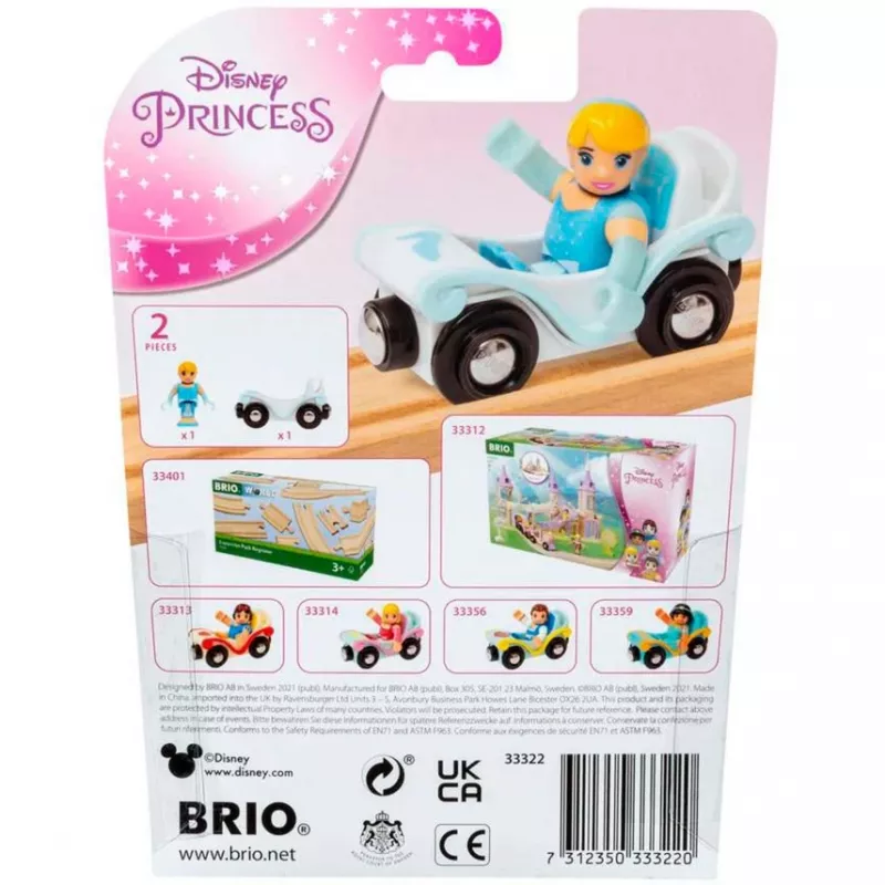 Scale model part/accessory Ravensburger BRIO Disney Princess Cinderella & Wagon, blue/white, for ages 3+
