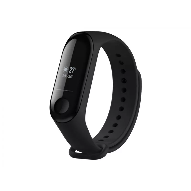 Silicone strap FIXED for Xiaomi Mi Band 3/4 — Black, replacement flexible durable silicone