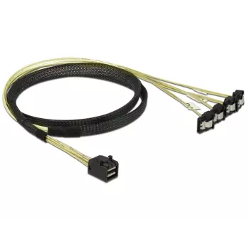 SCSI cable DeLOCK 85685 Black Yellow 1 m 1 x Mini SAS HD SFF-8643 4 x SATA 7 pin