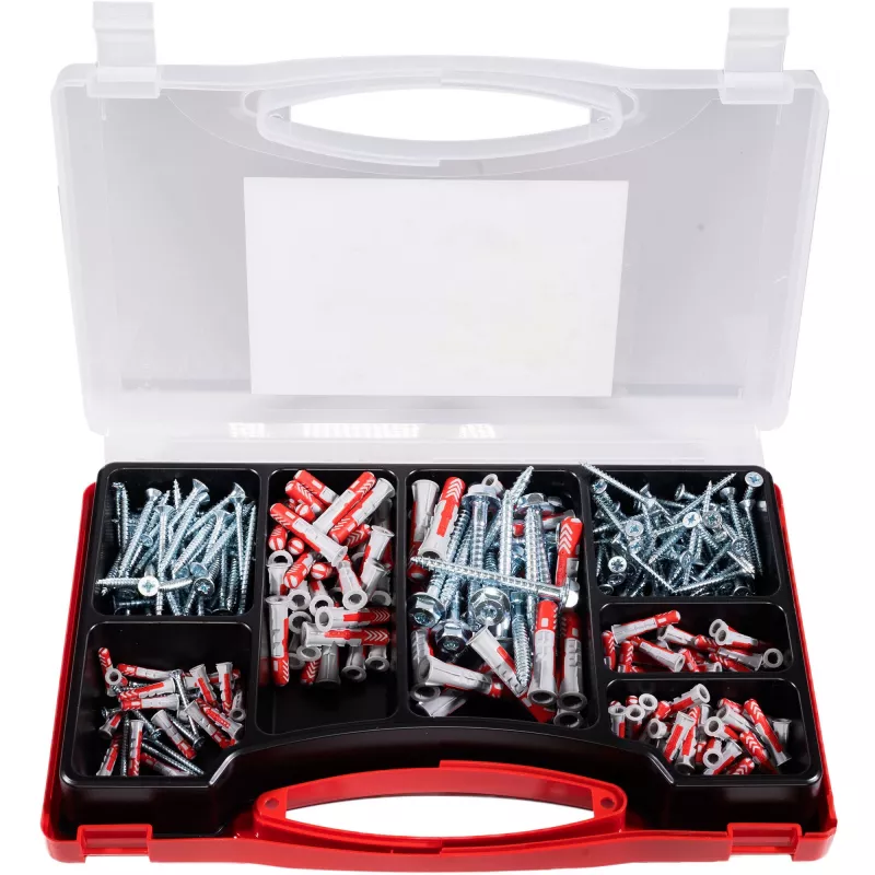 FISCHER fastening set Meister-Box XL 210 pieces – assortment of anchors, screws and plugs