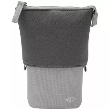 Soft pencil case WEDO My Butler — Fabric, Faux leather, Polyester; 170×80×60 mm; Anthracite/Grey