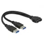 USB Cable DeLOCK 0.25m USB3.0/2xUSB3.0 83910