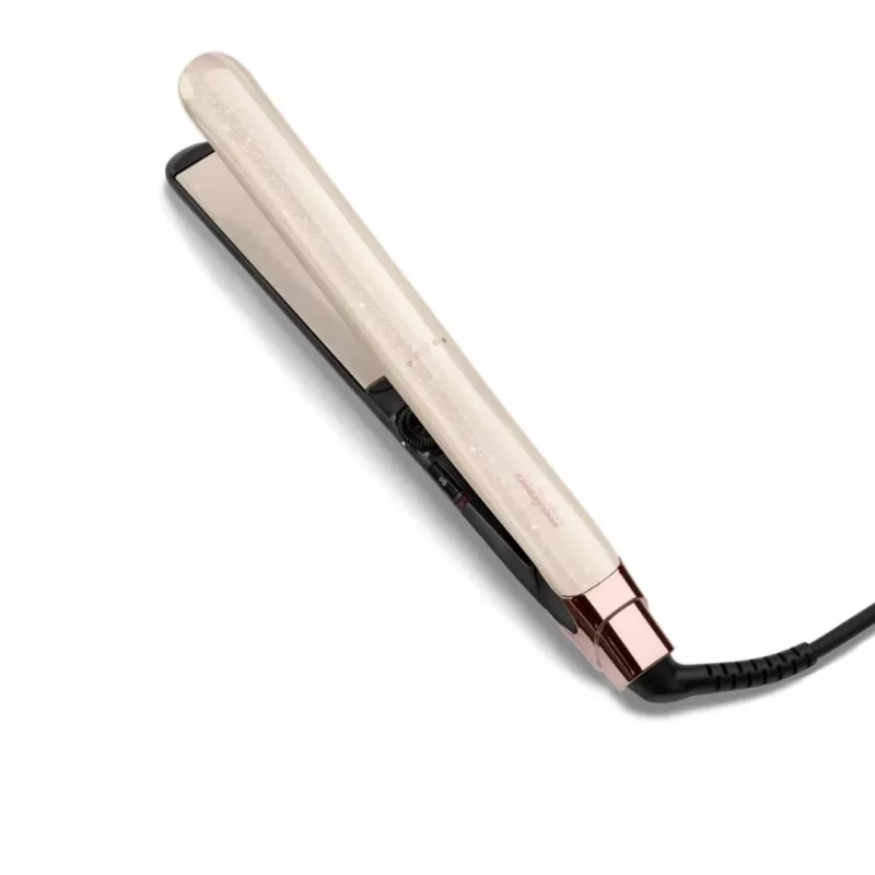 Straightening iron BABYLISS ST914PE — ceramic/titanium plates, 13 heat levels, 100–240V, Beige/Copper