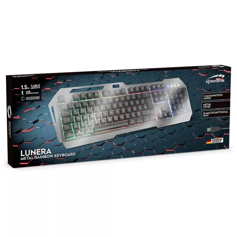 Speedlink Gaming Keyboard LUNERA. Metal Rainbow. black retail