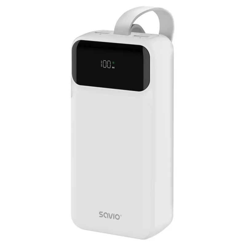 SAVIO BA-10 Power Bank 30000 mAh (111 Wh), Li-ion, 2x USB-C, 2x USB-A, Quick Charge, Power Delivery