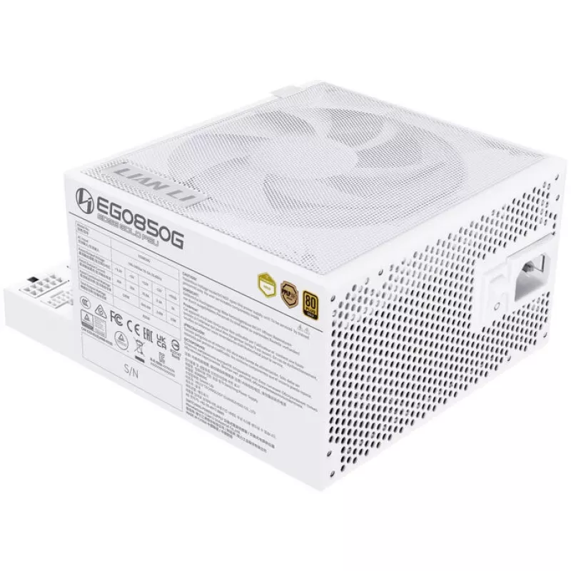Lian Li EDGE GOLD 850 80 PLUS Gold Power Supply, PCIe 5.1, ATX 3.1 - 850 Watt, white