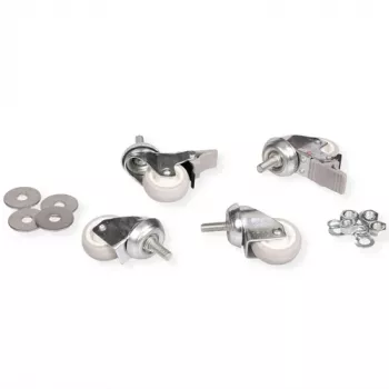 Swivel castors for wall housing ROLINE, steel housing, load 250 kg, pack of 4