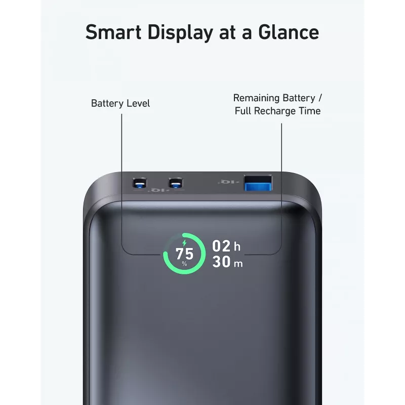Anker PowerCore 533 - Powerbank - 10000 mAh - 30 Watt - 3 A (24 pin USB-C) - Black (A1256G12)