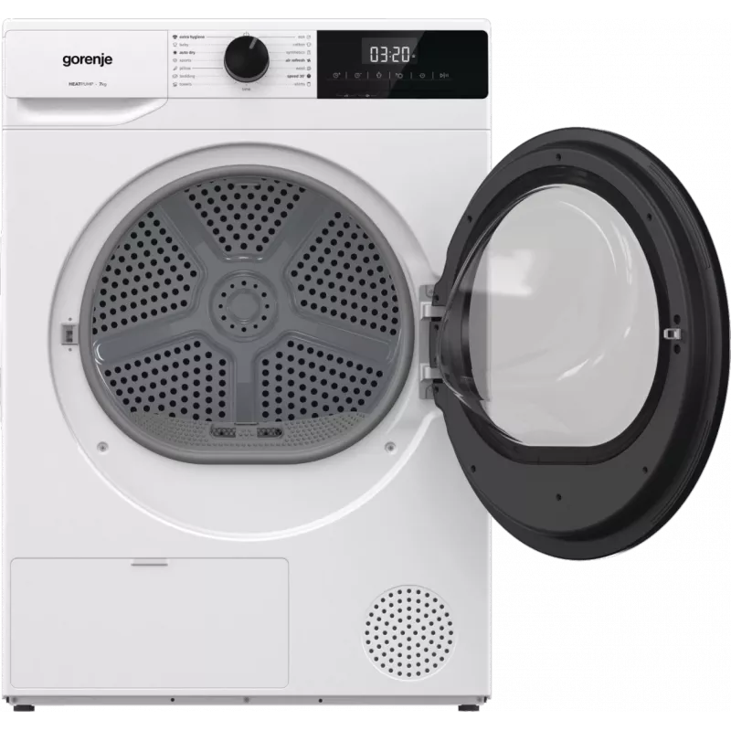 Gorenje Dryer Machine | D2HNE7E | Energy efficiency class E | Front loading | 7 kg | Heat pump | LED | Depth 51 cm | White