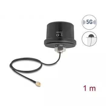 Antenna DELOCK 81469 omnidirectional 5G LTE GNSS Wi‑Fi 6 SMA connector gain 1.9–3.3 dBi